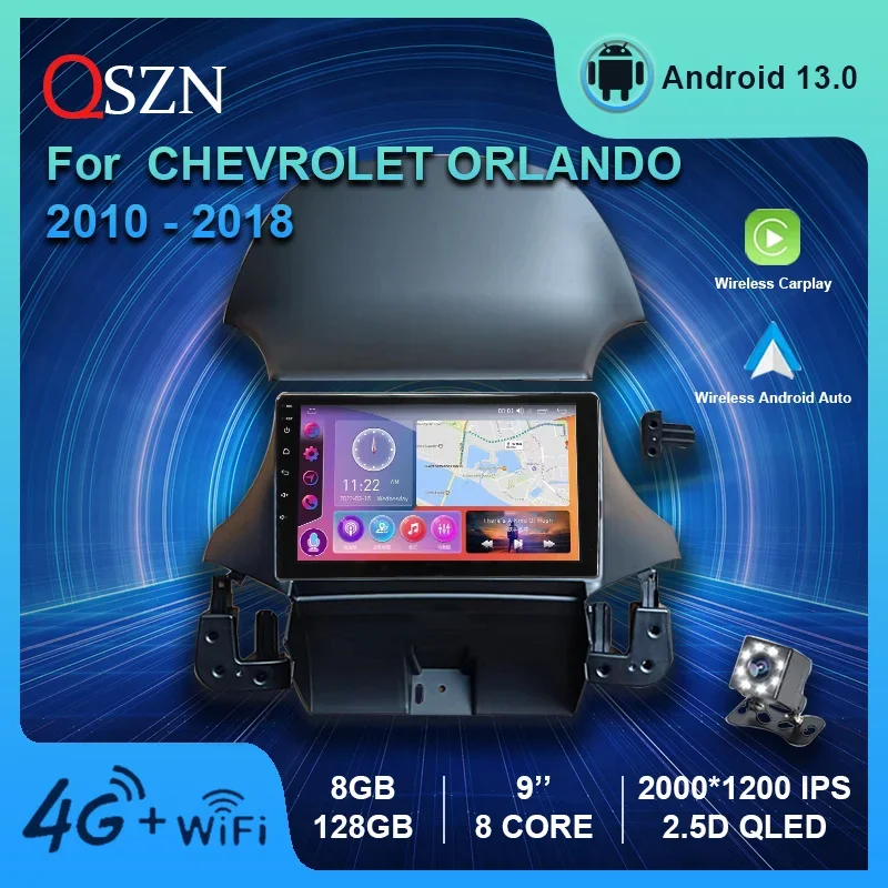 

QSZN для Chevrolet Orlando 2010 -2018 2K QLED Android 12 автомобильный радиоприемник мультимедийный видеоплеер GPS 4G Carplay автонавигация стерео