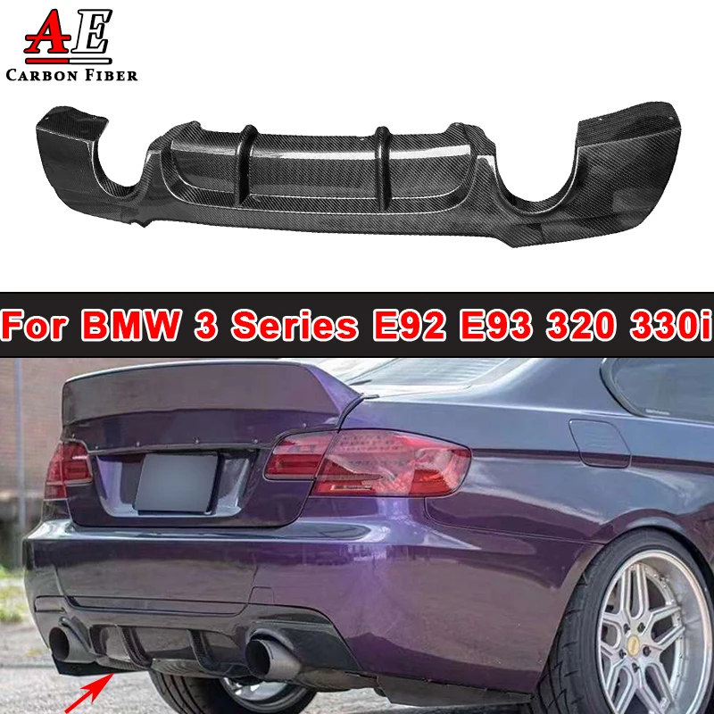 

For BMW 3 Series E92 E93 320 330i Coupe MP Style Car Rear Bumper Lip Diffuser Exhaust Carbon Fiber Spoiler Splitter Diffuser