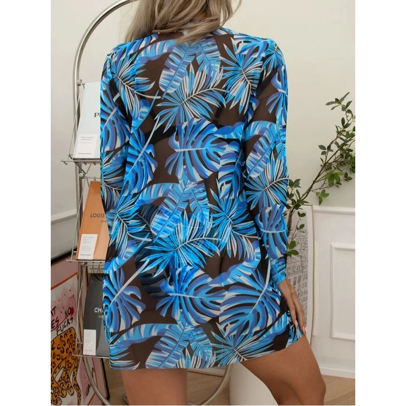 ZAFUAZ 2024 New 3 Piece Push Up Bikinis Set Women Sling Printed Swimwear Bikini Swimsuit Sexy Summer Beach Skirt Bath Suit Dress