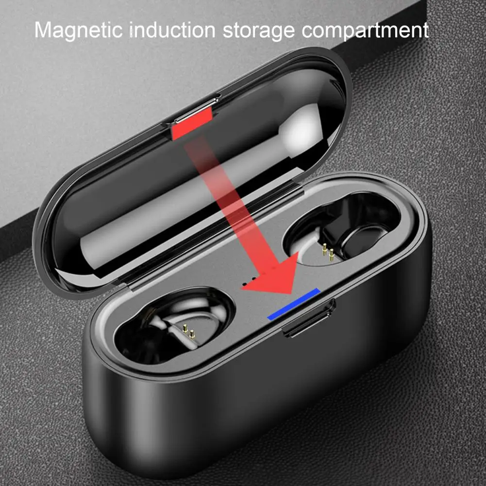 

TWS F9 Wireless Earbuds Waterproof Binaural Stereo ABS Bluetooth-compatible 5.0 True Wireless Stereo In-ear Earphones for Sports