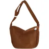 Solid Color Corduroy Crossbody Bag Fashion Korean Casual Shoulder Bag Large Capacity Lazy Style Handbag Women 5