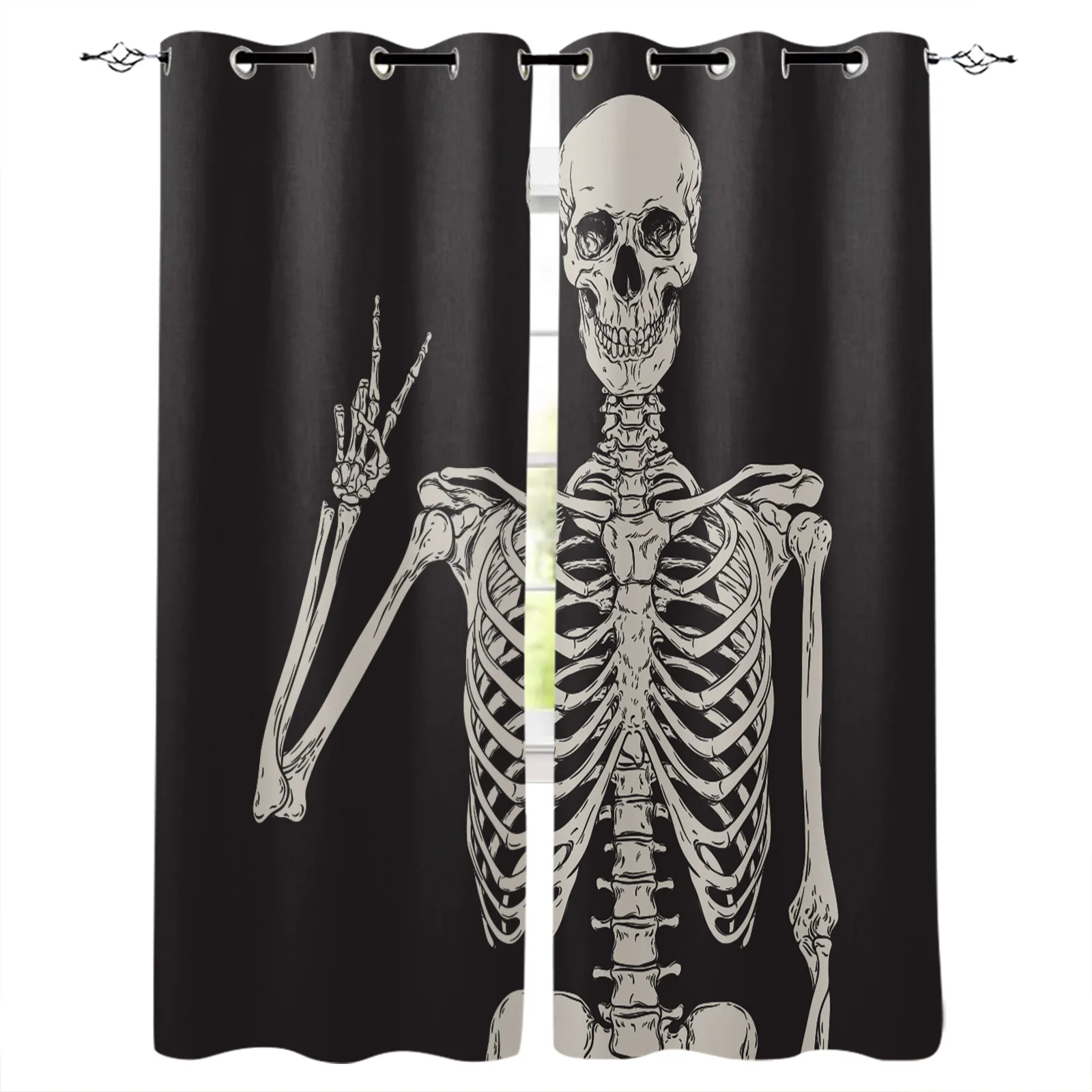

Human Bone Anatomy Horror Blackout Curtains Window Curtains For Bedroom Living Room Decor Window Treatments