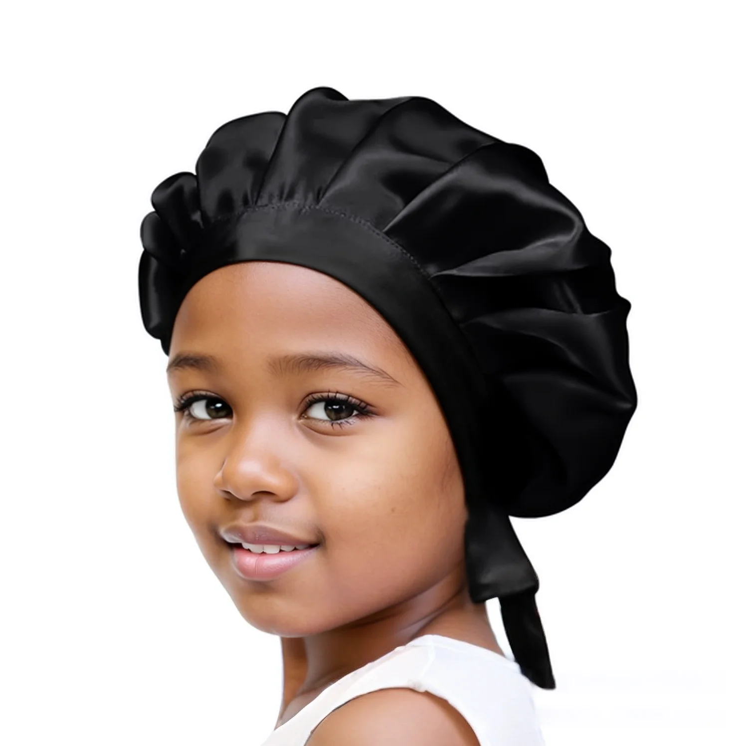 Mulberry Silk Bonnet For Kids Silk Bonnet for Sleeping Baby Hair Bonnets for Curly Hair Girls Boys with Adjustable Tie