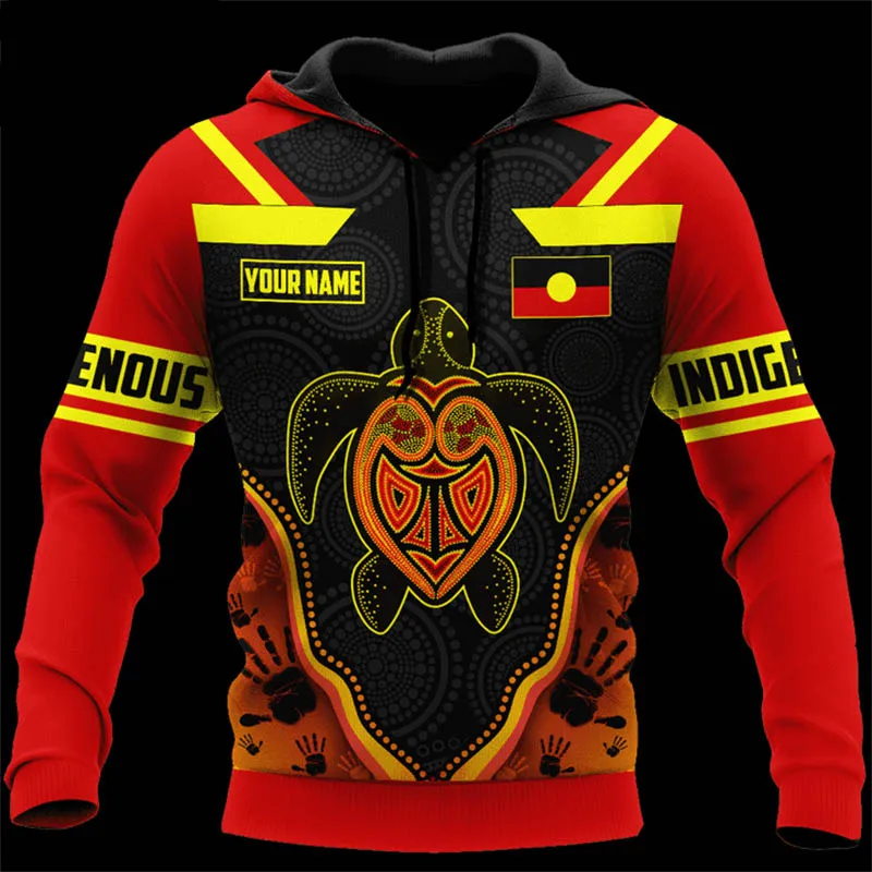 thumbnail image 1 of Sudadera con capucha con estampado 3D de lagarto, tortuga, roca y bandera aborigen, novedad en sudaderas y sudaderas para hombres y mujeres, sudadera con capucha de moda, 1 of 4