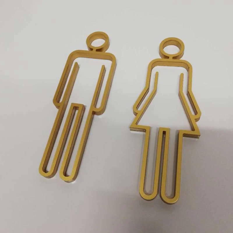Acrylic Toilet Symbol Door Sign Adhesive Backed Bathroom Hotel Office Home Restaurant