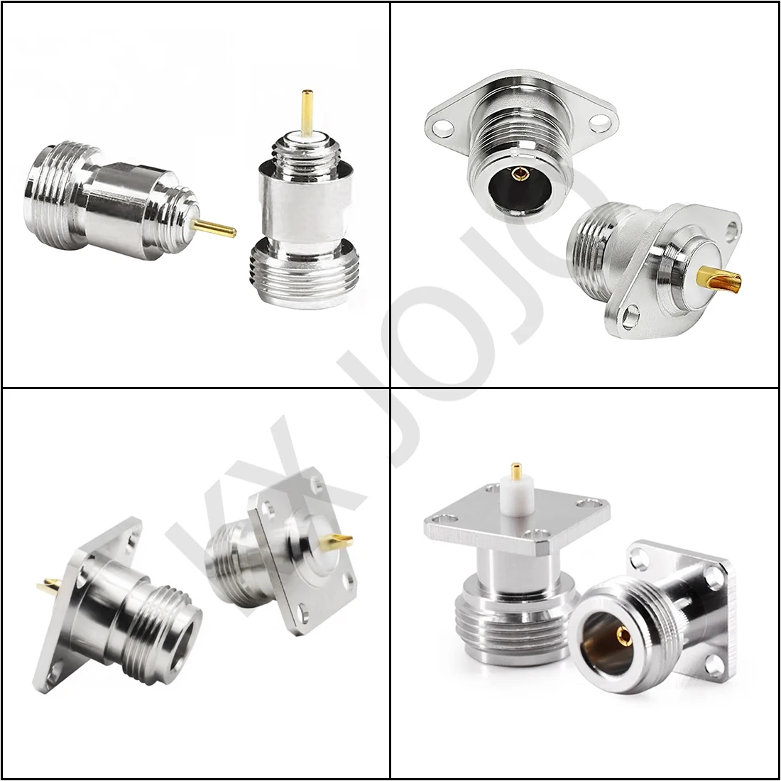 N Type Connector Female Jack Copper RF Coaxial Connector with Flange RF Coaxial Connector Tool Accessory