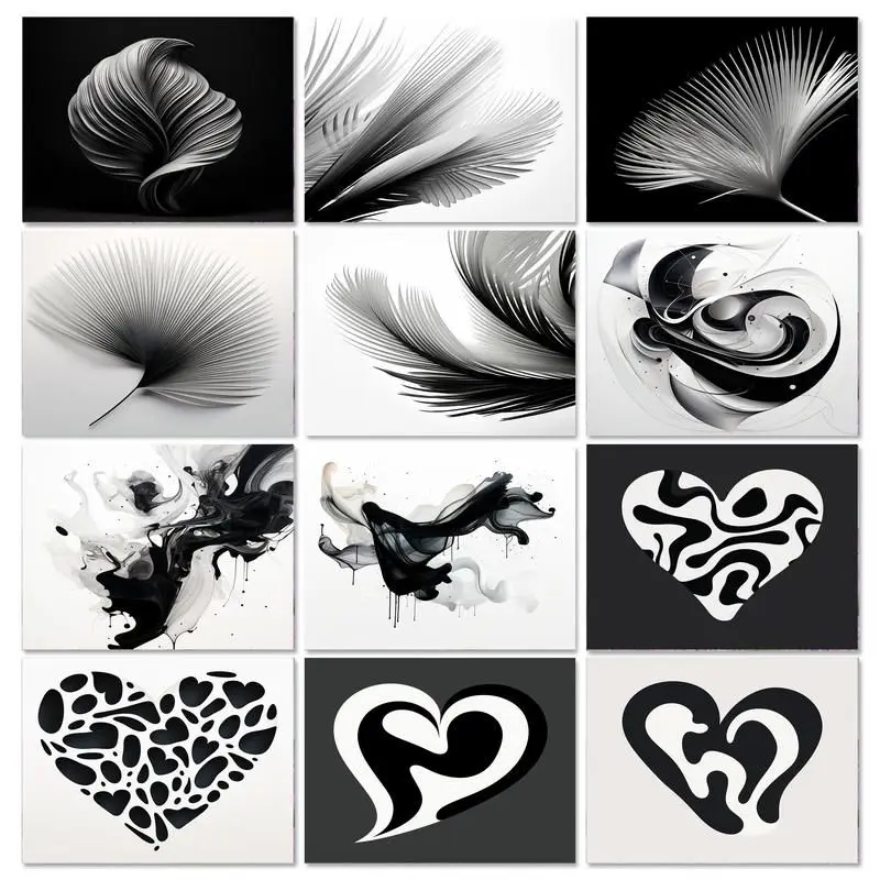 

GATYZTORY Painting By Numbers Adults Crafts Black and white patterns Coloring By Numbers Acrylic Paints Canvas Painting