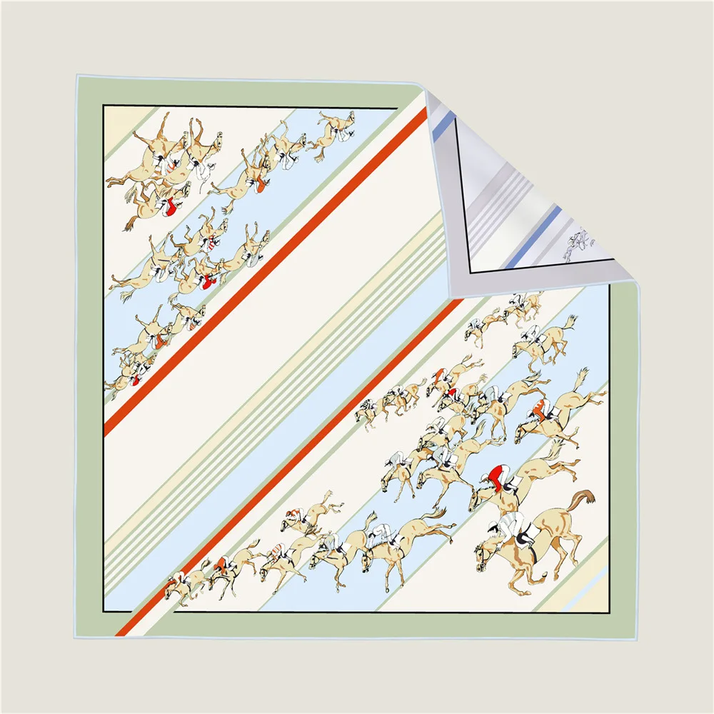 Latest Design Two-sided Twill Women Scarf Sunscreen Foulard Shawl Hijab Female Hair Hijab Wraps Neckerchief Bandanda Echarpe