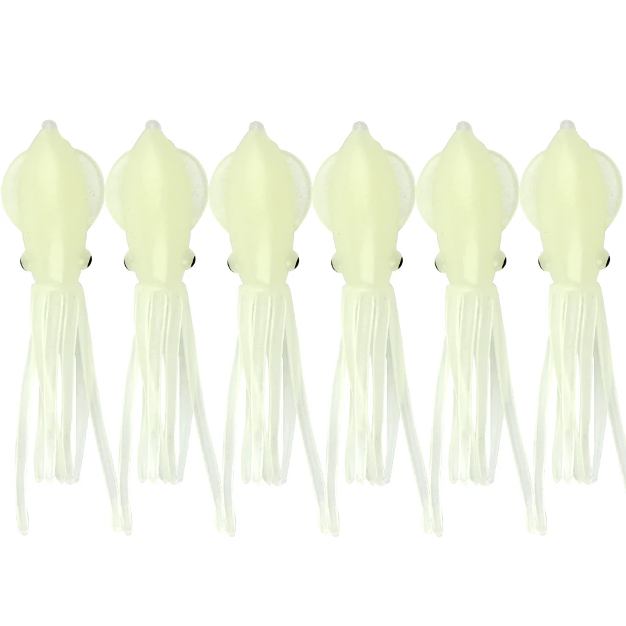 FTK 1-5PCS Tintenfisch Jigs Angeln Locken Leucht 8cm 3D Augen Octopus Tintenfisch Locken Weiche Künstliche Köder meer Angeln Zubehör – Detail 3