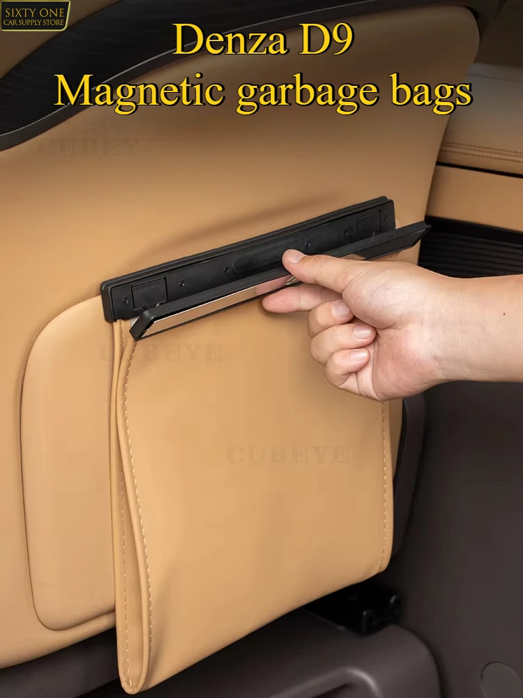 Car Garbage Bag Can For DENZA D9 Rear Seat Hanging In-car Storage and Modified Accessories