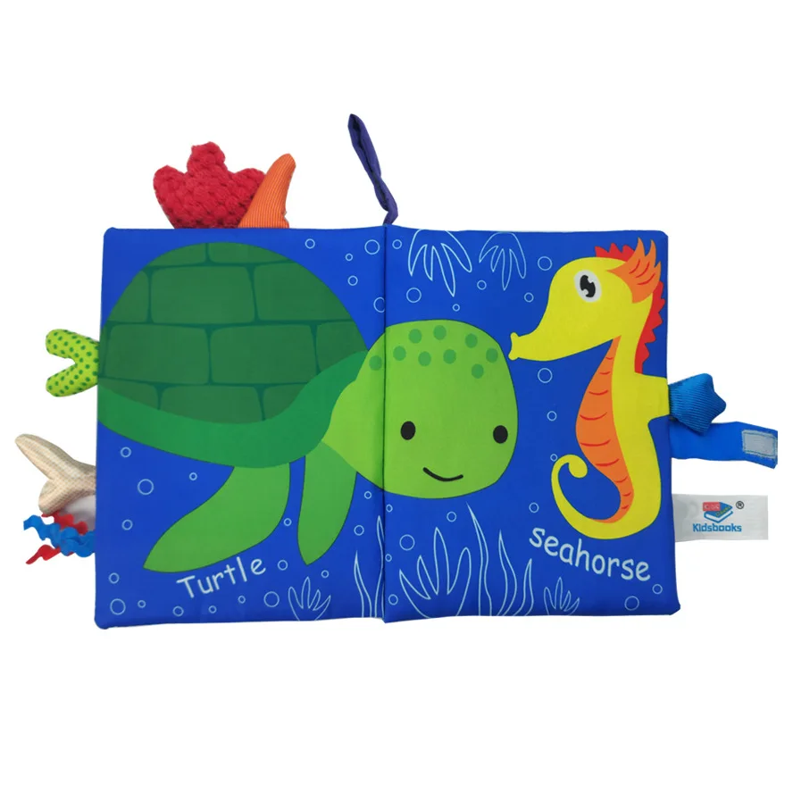 Baby Cloth Books Toys, Touch and Feel Crinkle Cloth Book for Infant Baby 0-36 Months, Early Development Interactive Soft Toys 6