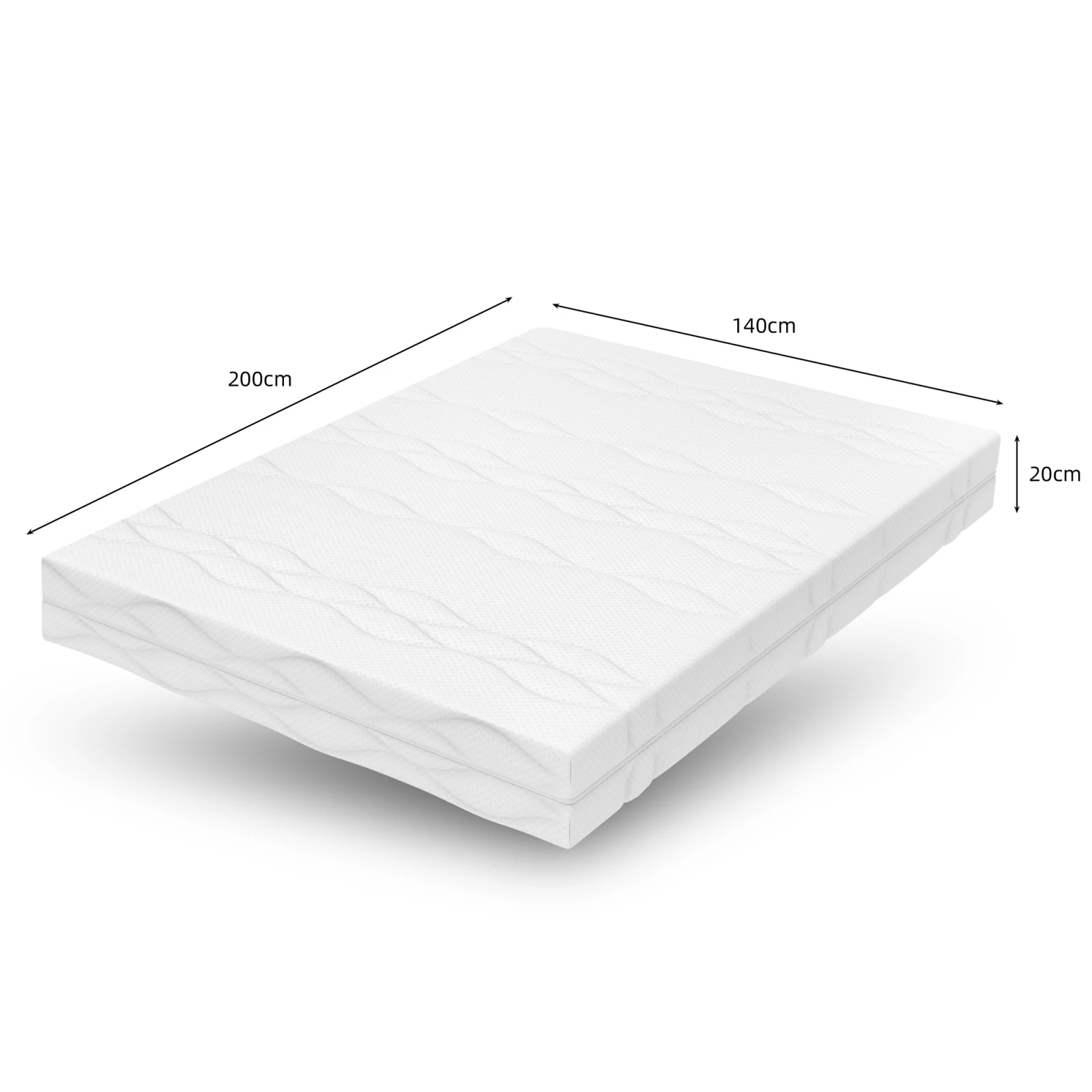 Rosahqnda Matratze 90/120/140 x 200 cm Taschenfederkernmatratze Festigkeitsstufe H3,7 Zonen Matratze Höhe 20 cm Schaumstoffmatratzen, kein Bett – Detail 3