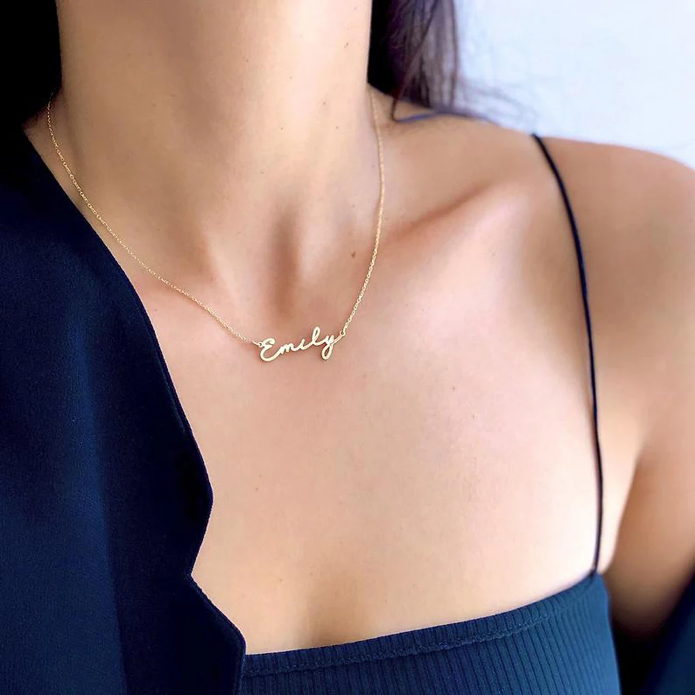 Personalized Custom Defined Ladies Name Pendant Stainless Steel Necklace Charm Ladies Jewelry Necklace Birthday Party Christmas Gift_voghion.com