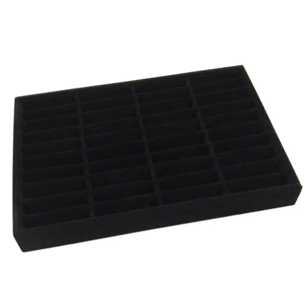 Stylish Velvet Bangle Tray With 40 Slot Inserts Display Stand for WatchBracelet Holder Case Jewelry Display Storage Rack