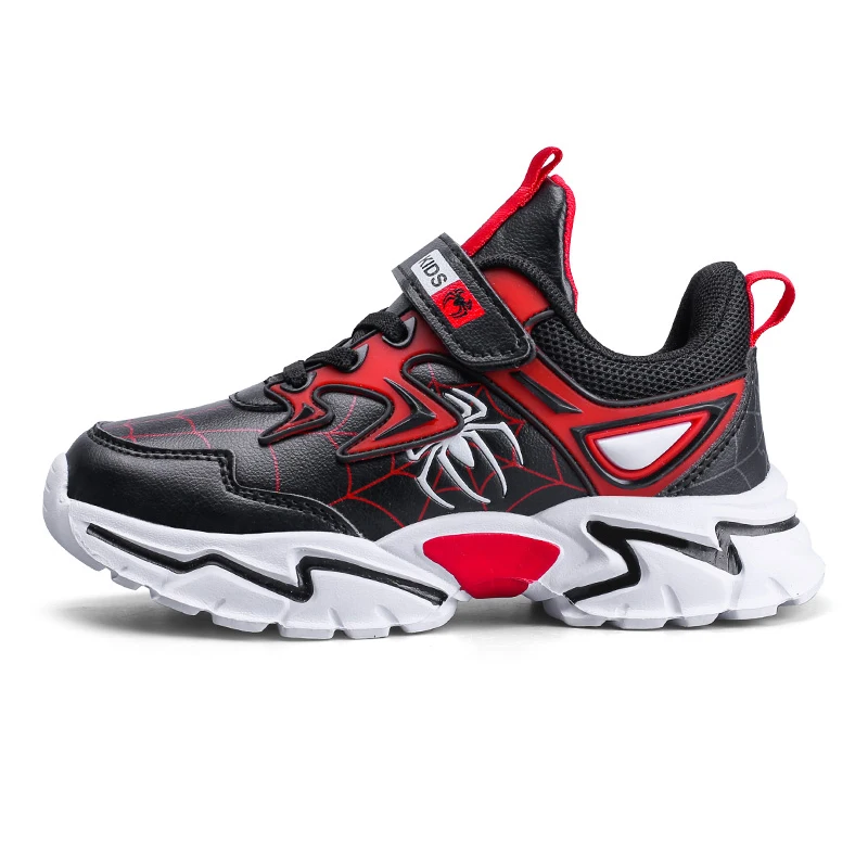 Children's Sports Shoes Spider Leather Student Soft Sole Lightweight Kids Casual Sneakers Fashion Boy Running Shoes