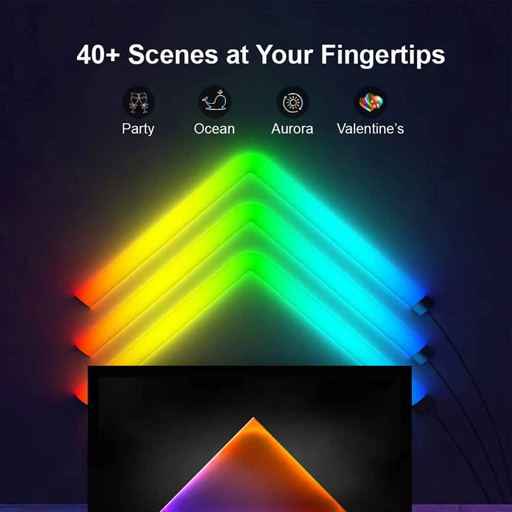 Smart TuYa Wifi APP Control RGB LED Wall Lights For Gaming TV Bedroom Decoration Music Atmosphere Lamps LED Night Lights led light,led wall lamp,wall light
