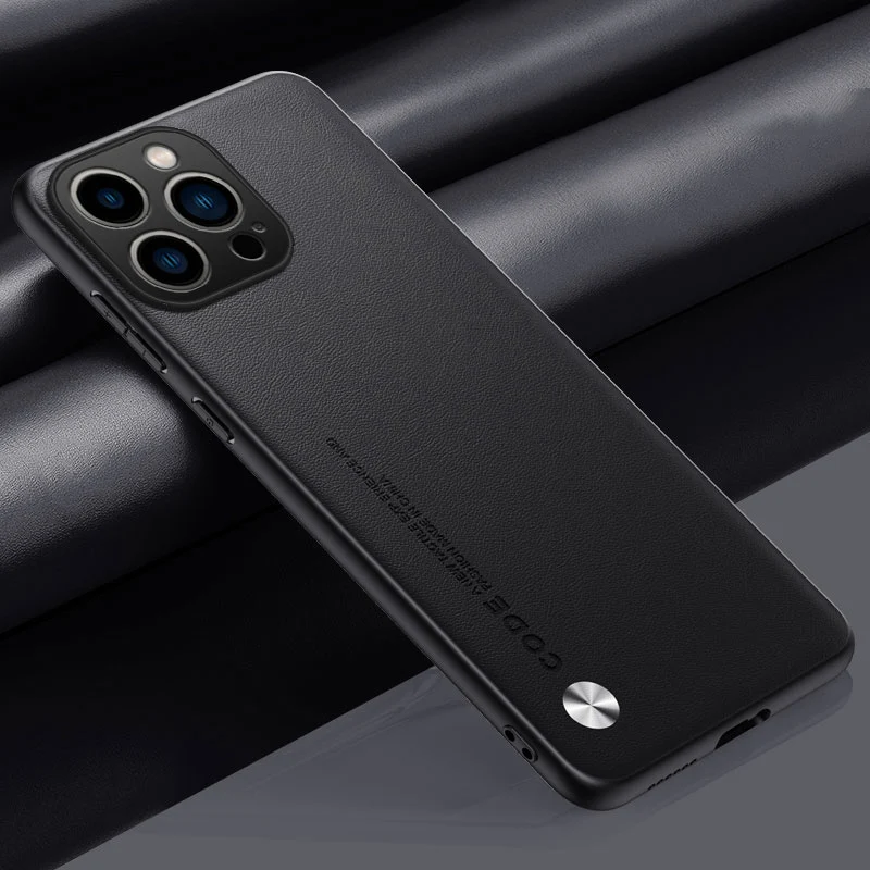 Étui en cuir pour iPhone 16 15 14 Pro Max Plus 13 12 11 Pro Max XS XR 8 7 Plus SE2 2022 Housse de téléphone rigide en silicone et fibre de carbone_voghion.com