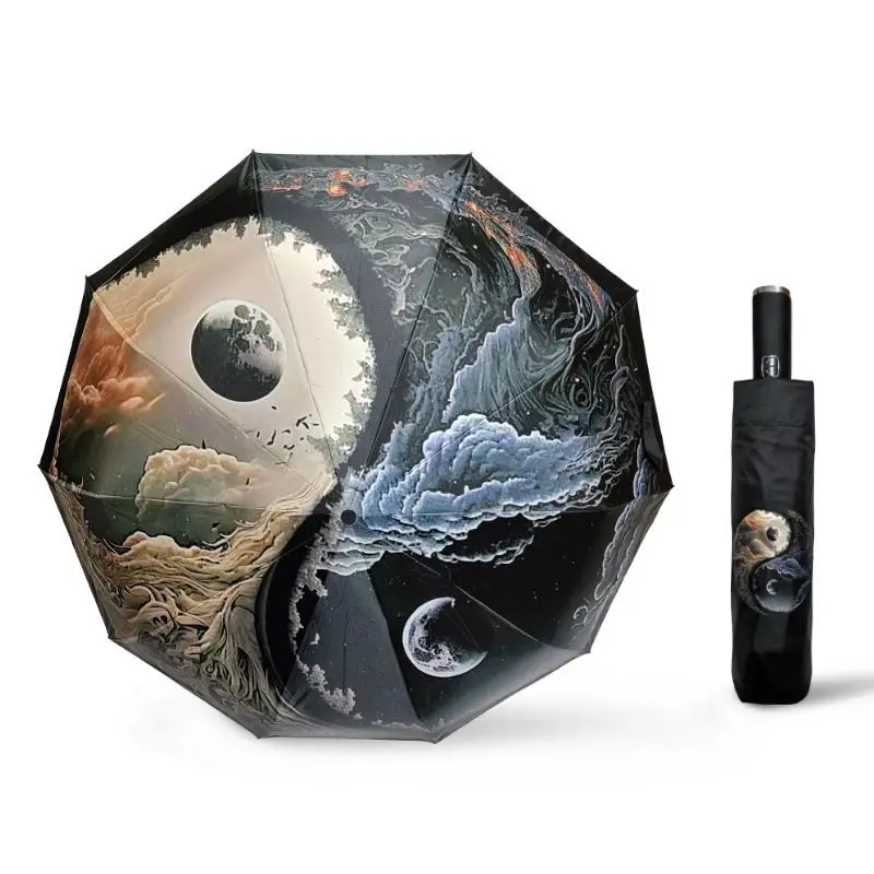 

Полностью автоматический зонт от дождя и дождя, двойное использование, фотозащита от солнца, восьмиформатный зонт-аппетит