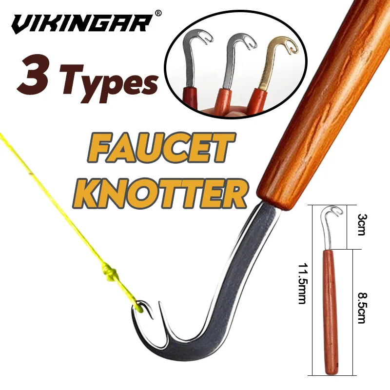 VIKINGAR Tragbarer Knoter aus Edelstahl, Angelschnur-Haken, Binder, Vorfach, Knoten, Binden, Dragonhead-Haken, Schnurbinder, Angelwerkzeug