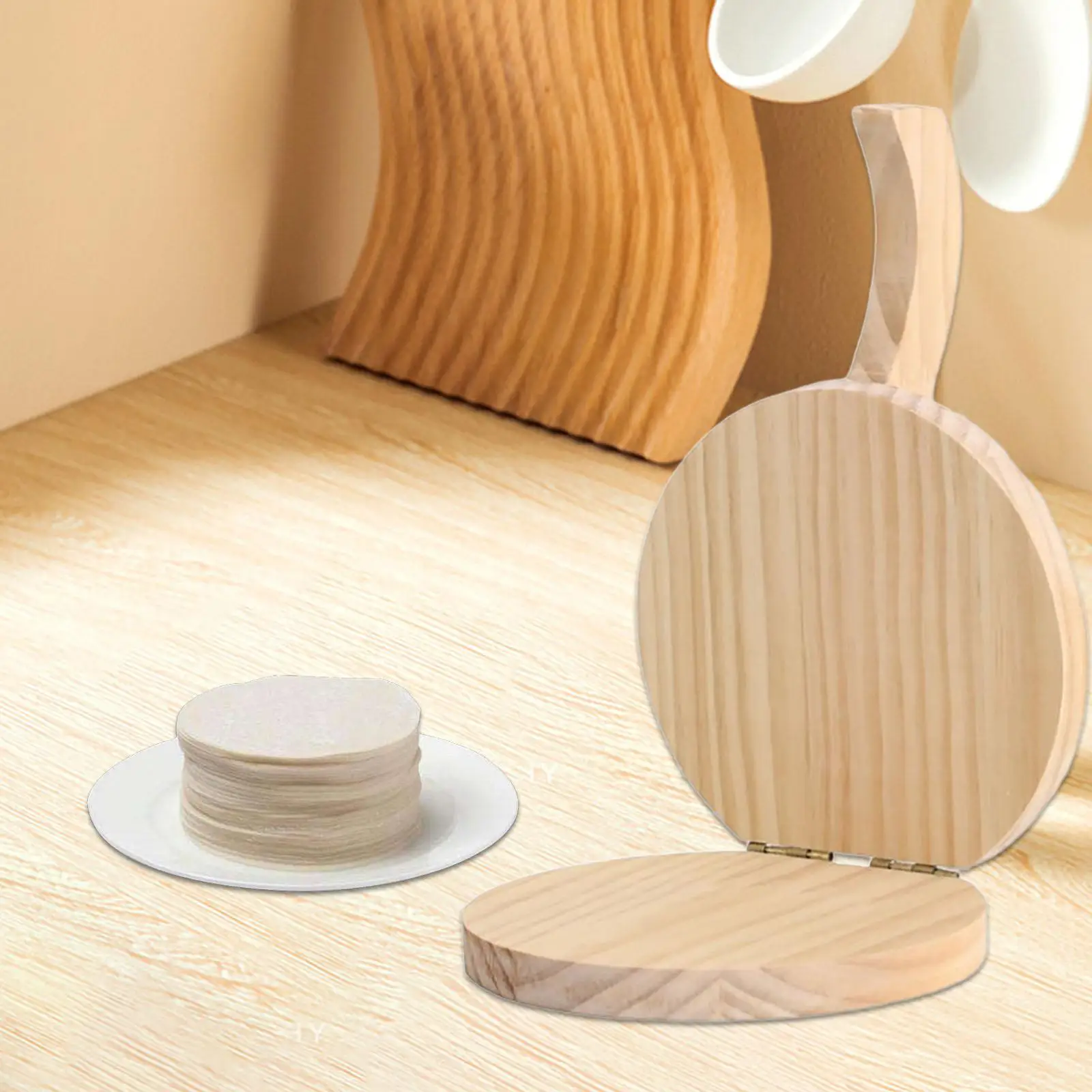 Wooden Tortilla Press Pizza Pancake Presser Kitchen Gadgets for Flour Pastry Ravioli Pancakes Tortillas