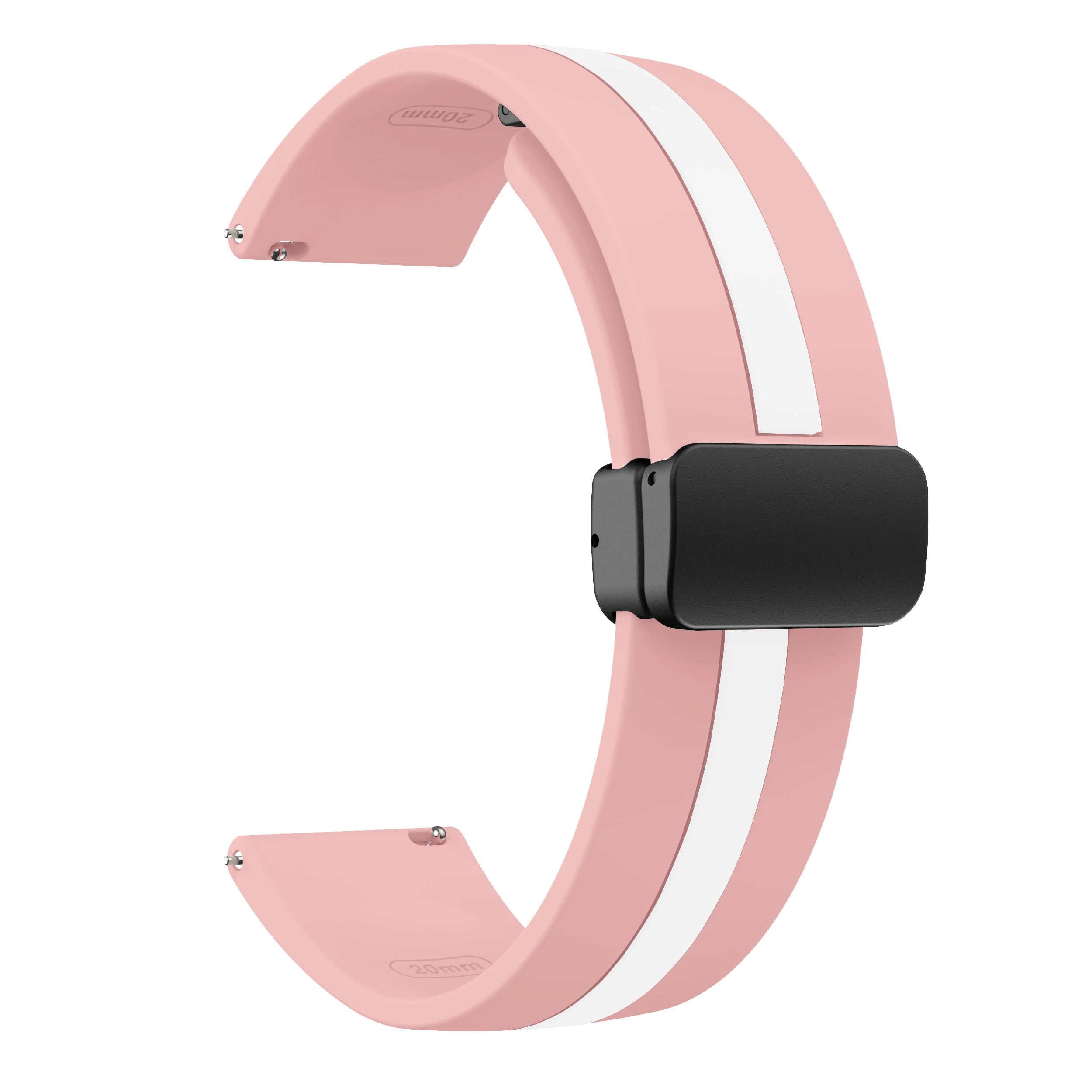 Magnetic D Buckle Silicone Smartwatch Band - Universal Fit, 20mm/22mm