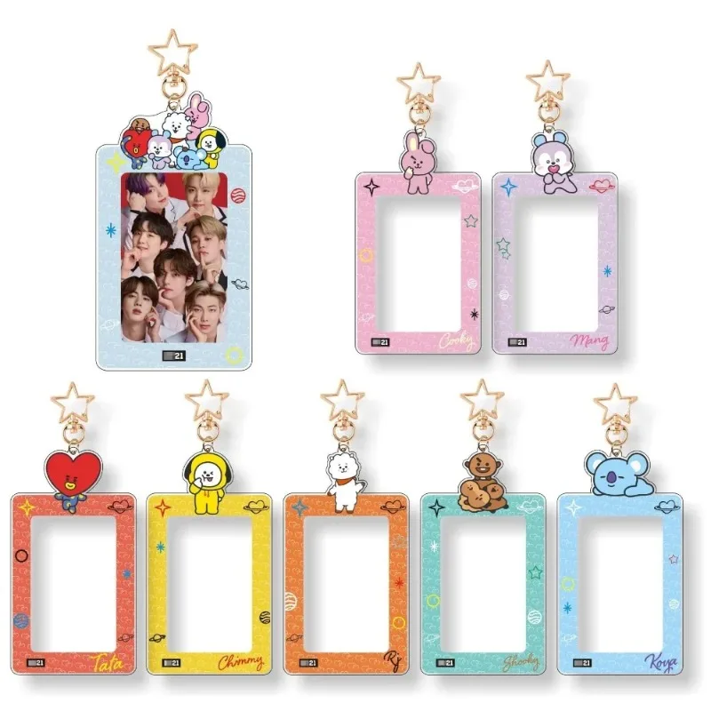 Llavero Porta Tarjetas Kawaii BT21, Colgante para Guardar Tarjetas, Bolsa para Guardar Fotos de Identificación, CHIMMY COOKY KOYA TATA, Regalos de Anime
