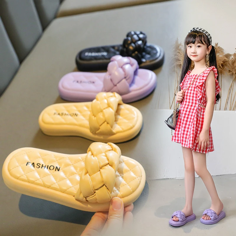 extra wide fit children's shoes Summer Kids Girls Sandals Slides Teenagers Girl Beach Sandals Slippers for Indoor Outdoor New 5 7 8 9 10 12 Years leather girl in boots