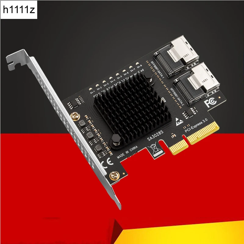 

NEW PCIe to Mini SAS 8087 8 Port SATA 3.0 6Gbps SSD Adapter PCI-E PCI Express X4 Controller Expansion Card Riser for Chia Mining