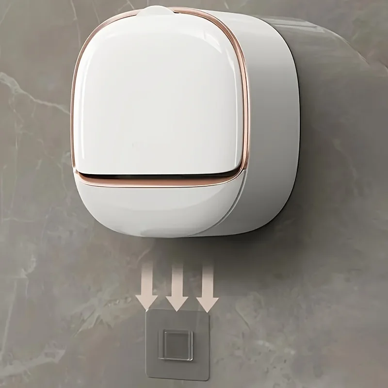 Wall Mounted Soap Dispenser with Lid Drain Rack 1pc