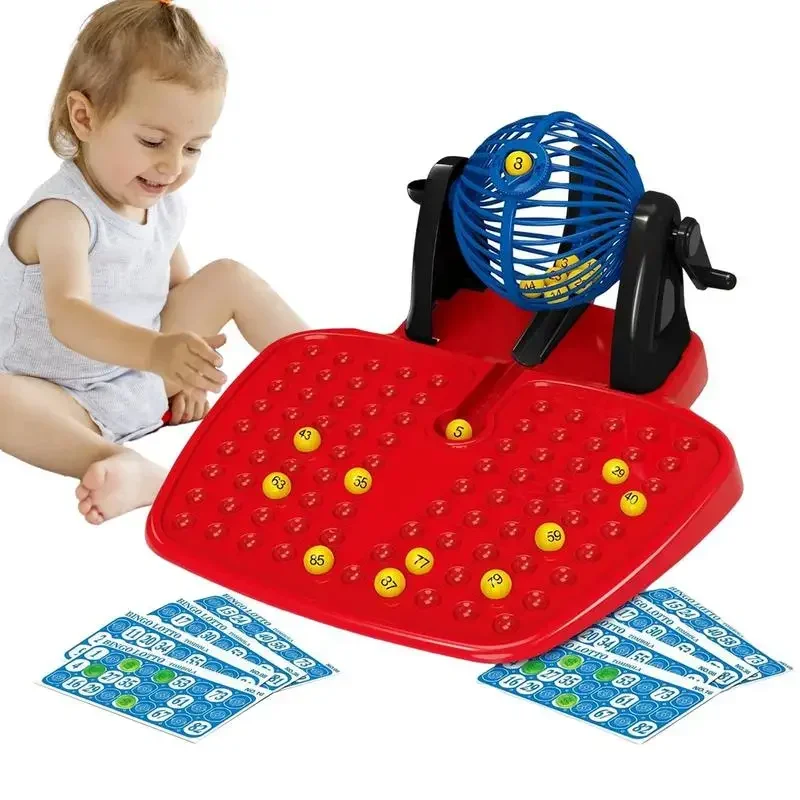 Bingo Game For Kids Lotto Lottery Number Machine Family Party Table Game Simulation Jackpot Shaker Toys Bingo Board Machine