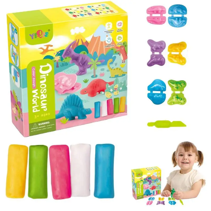 

Clay Kit Kids Clay Sculpting Kit 5 Colors Soft & Ultra Light DIY Molding Clay With Animal Accessories Easy Storage Box Kids Art