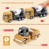 8pcs/set Alloy Engineering Truck with Road Sign&Mat Classic Construction Model Vehicle Excavator Loader Tractor Toy Car for Boys 4