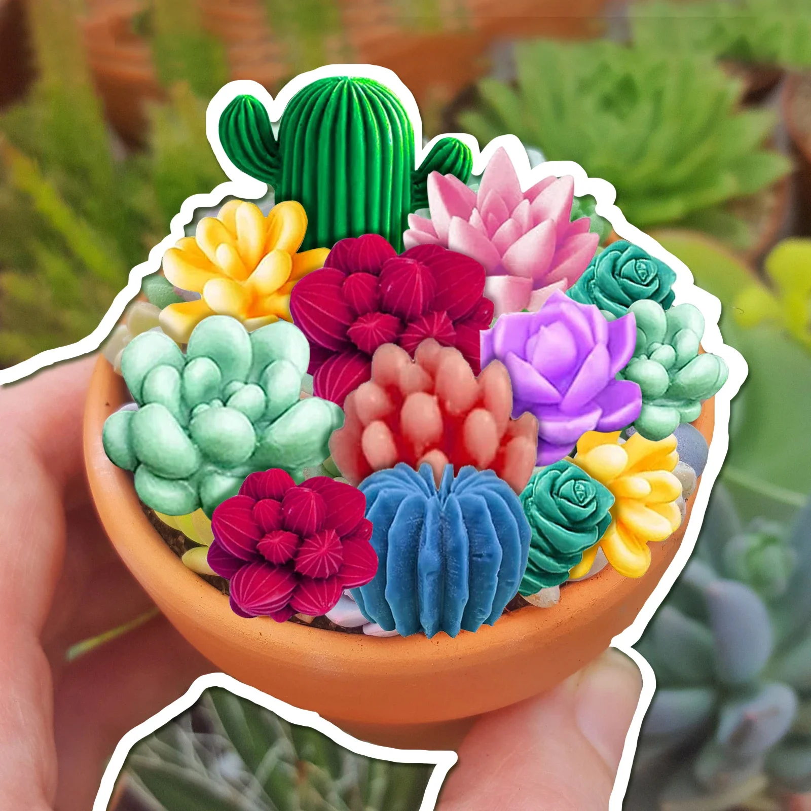 9Pc Succulent Silicone Mold 3D Succulent Cactus Candle Molds Creative Resin Mold Safe Cactus Flower Resin Casting