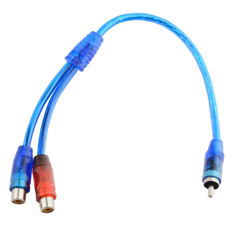 High Quality Car MP3 Audio RCA 1 Male To 2 Female Y Splitter Cable Adapter Cord Converter Car AUX Amplifier Speaker Adapter