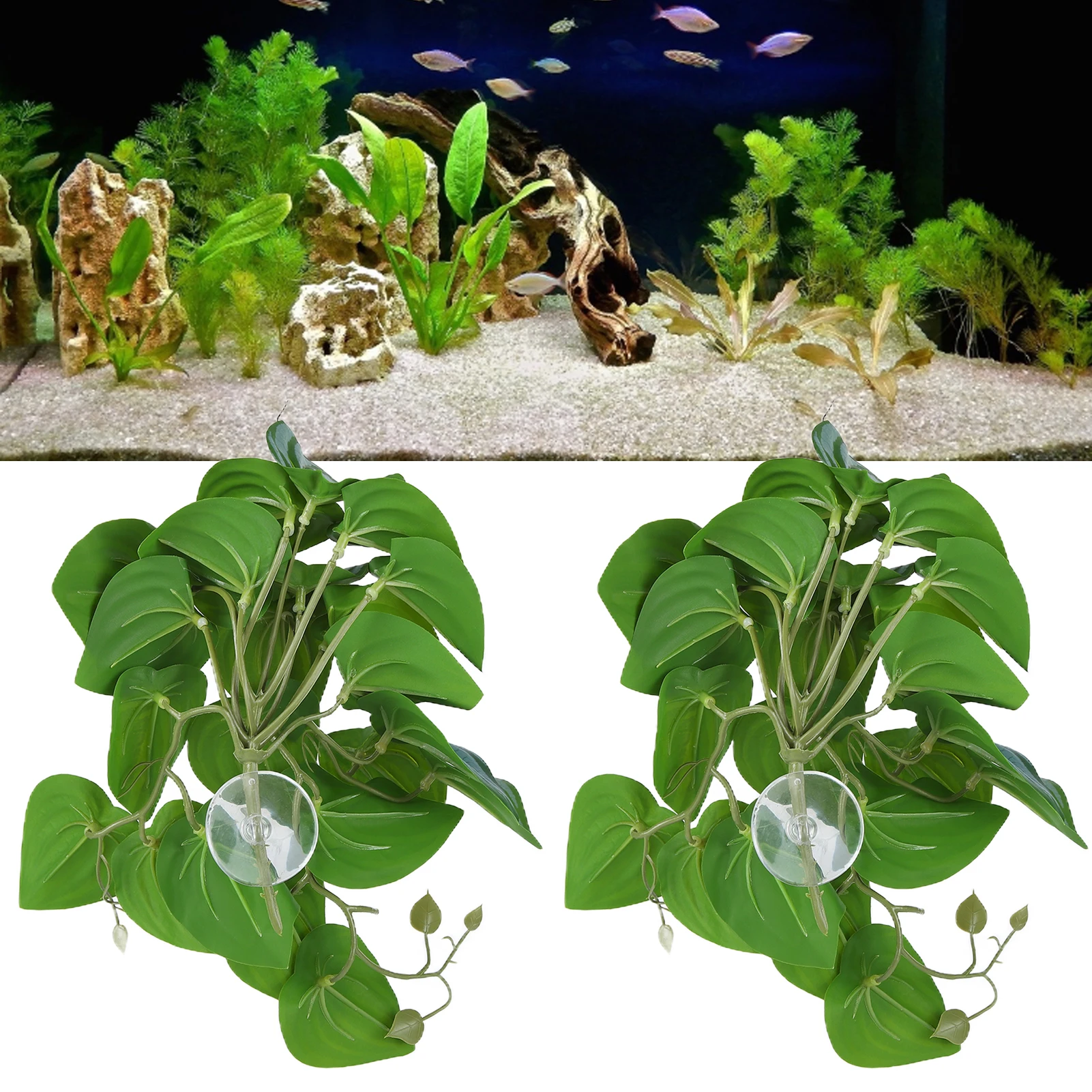 thumbnail image 2 of Artificial Aquatic Plant, Small Aquarium Plastic Plant Fish Tank 2 of 13