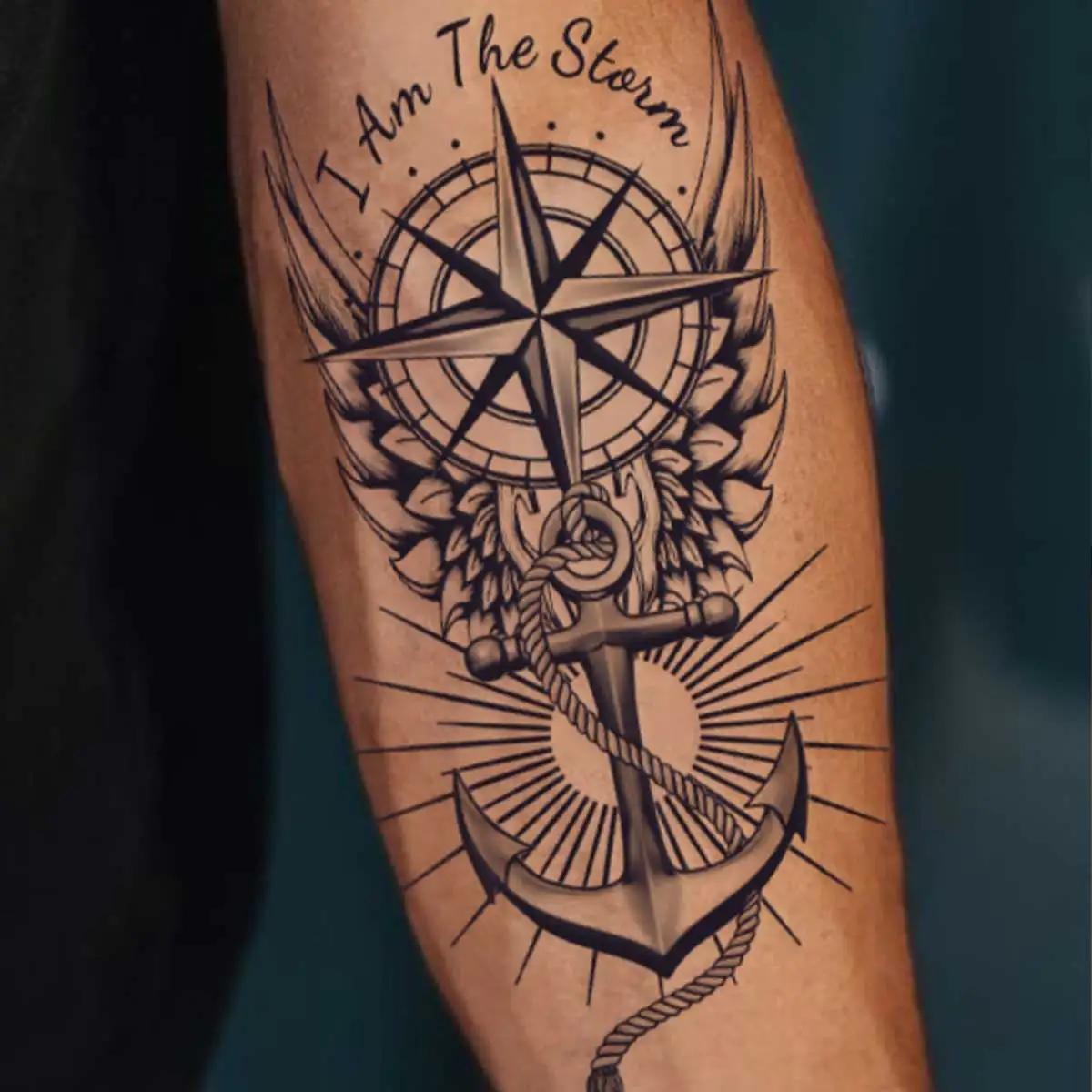 O Significado Da Tatuagem Ancora Com Bússola: Minha Experiência Real Com as  Estampas Temporárias que Mudaram Meu Dia na Praia, image size:1200x1200