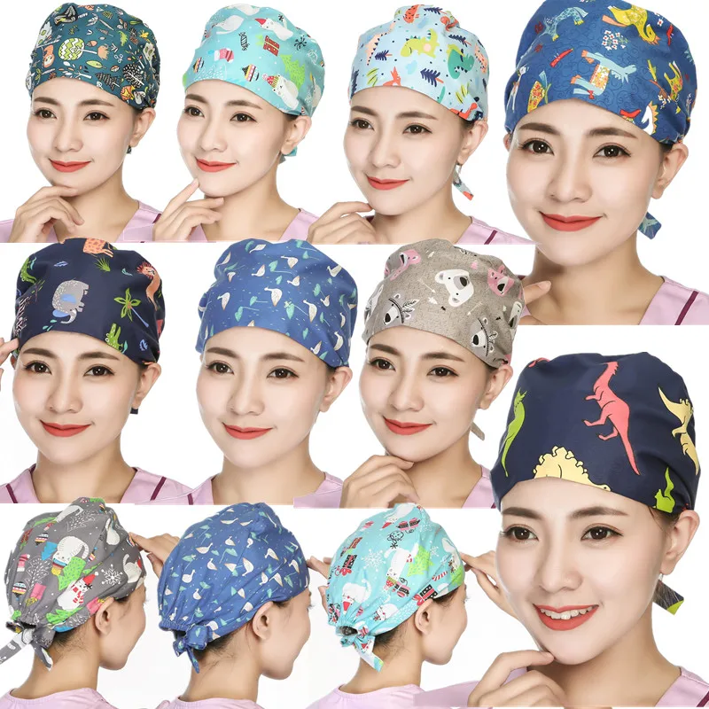 Cooking Caps Ponytail Beanie Scrub Hats 