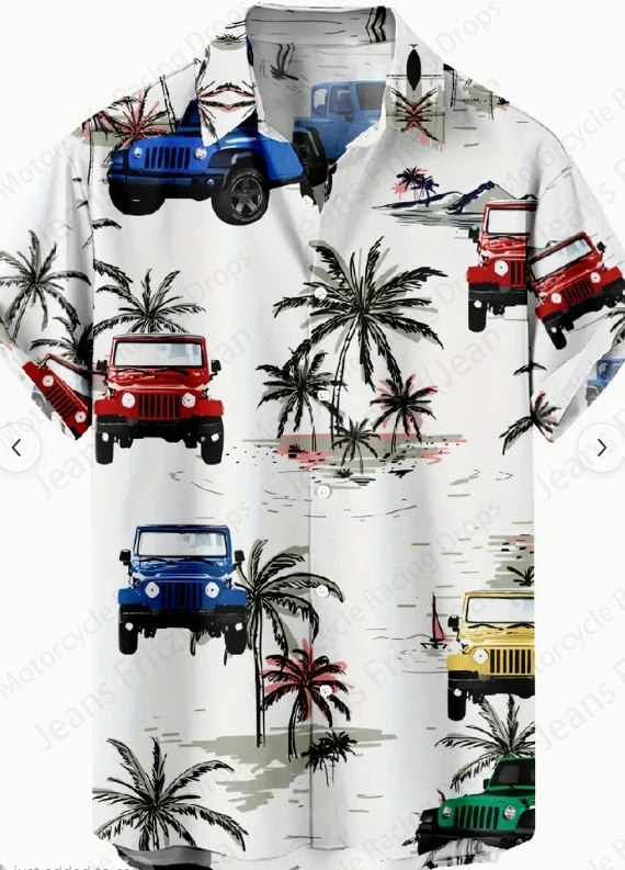 Coconut Tree Print Hawaiian Shirts Men Women Fashion Short Sleeve Beach Shirt Seaside Casual Blouse Lapel Camisa Vocation Shirt 5