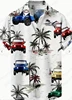 Coconut Tree Print Hawaiian Shirts Men Women Fashion Short Sleeve Beach Shirt Seaside Casual Blouse Lapel Camisa Vocation Shirt 5