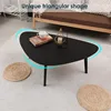 Wood Coffee Table Small Oval Coffee Tables Mid Century Modern Chic for Small Spaces Living Room Rustic Boho Accent 6