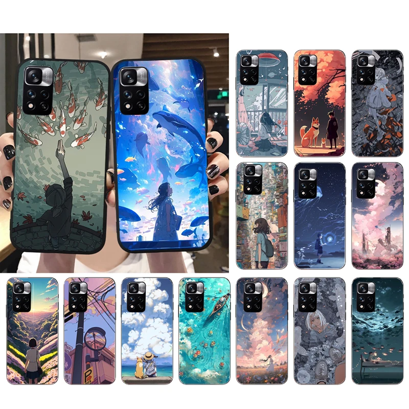 

Japan Anime Art Phone Case For Xiaomi Redmi Note 12 Pro 11S 11 10 Pro 10S Note 12R 12S 12 ProPlus Redmi 10 9C 12