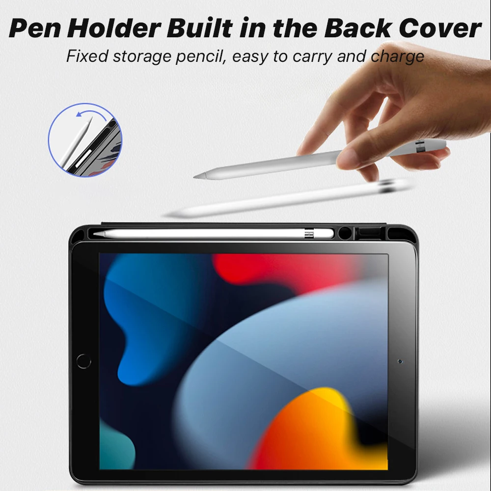 Ipad com Suporte Penicl Capa Acessórios 7th 8th 9th 10.2 Air 10.9 Pro 11 12.9 5th 6th 9.7 Case do - Imagem 4