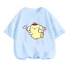 Kawaii Anime Pom Pom Purin Cute Cartoon Short Sleeve T-shirt Summer New Cotton Loose Kids Half-sleeved Top Birthday Gift 1