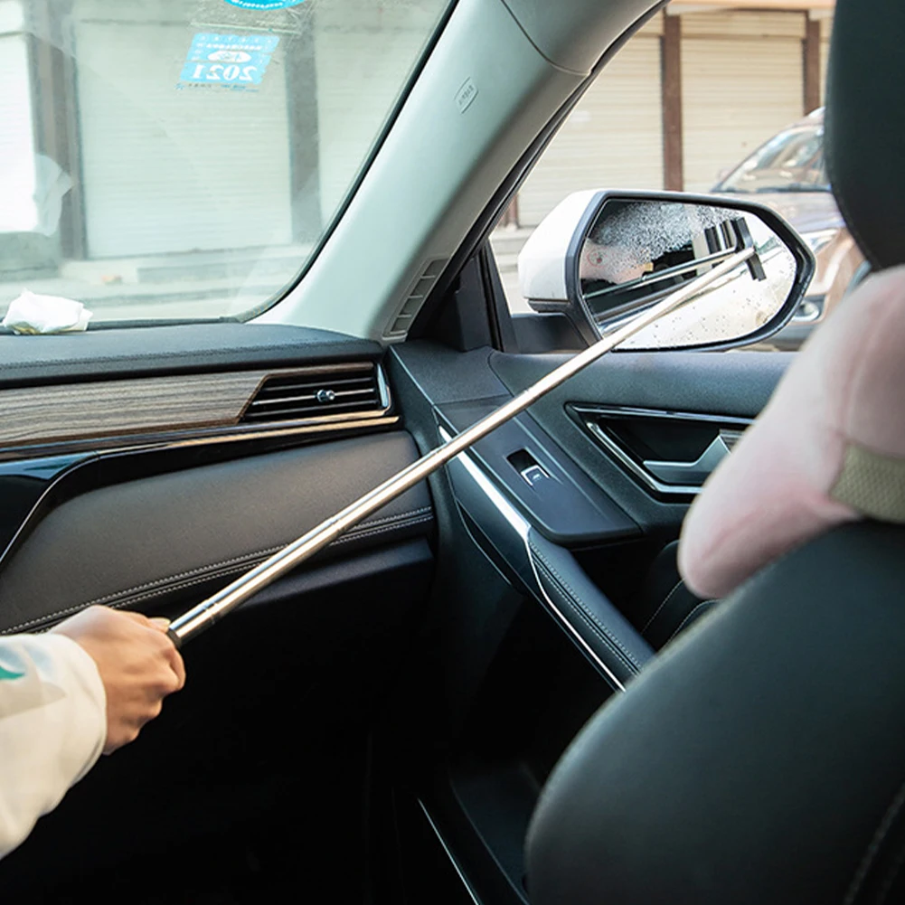 

Car Rearview Mirror Wiper Telescopic Auto Mirror Squeegee Cleaner 8.35" Long Handle Car Cleaning Tool Mirror Glass Mist Cleaner