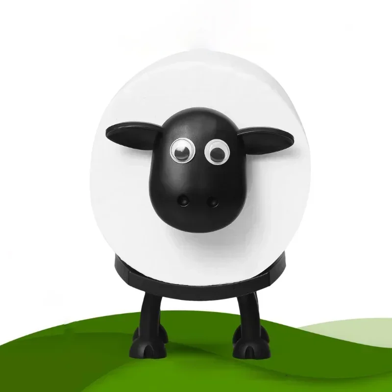 Black Sheep Toilet Roll Holder Free Standing Storage Tissue Organiser Home Bathroom Decor Cute Animal Toilet Paper Holder 3