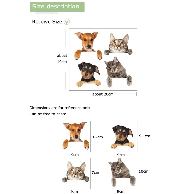 Very Cute 3D Cat And Dog Switch Stickers PVC Removable Wall Sticker Vinyl For Bedroom Living Room Home Decor Decals Socket Paste