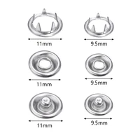 Lot de 50 boutons pression en métal, 7.5/9.5/11mm, attaches pour travaux manuels, couture de vêtements en cuir, sacs, accessoires de bricolage 6