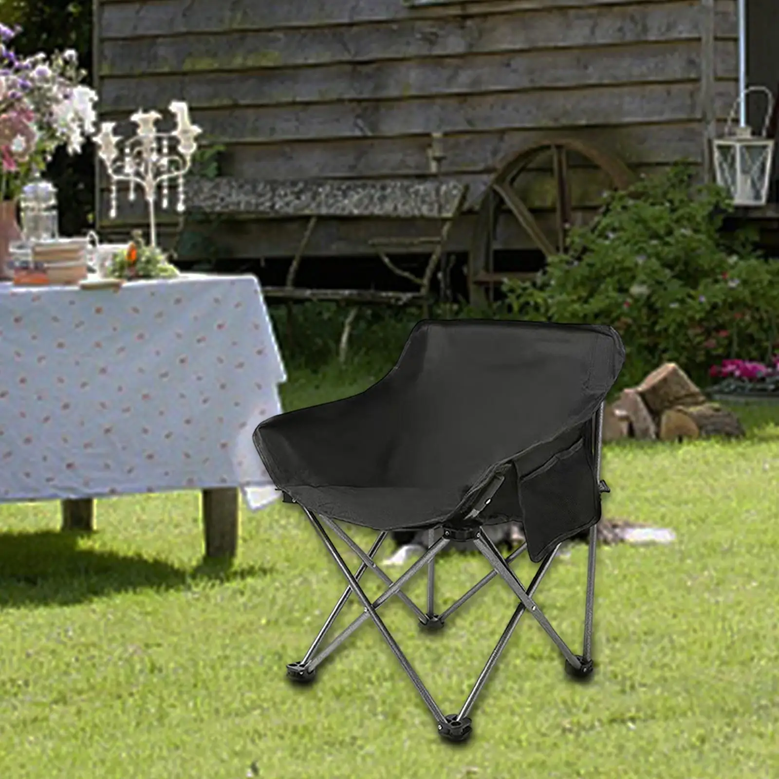 Portable Camping Folding Chair Lightweight Picnics Backpacking Comfortable Collapsible Outdoor Seat for Parties Lawn Garden