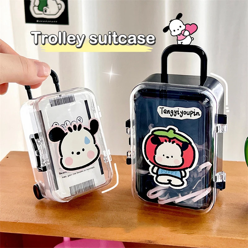 

Creative Transparent Mini Luggage Case Styling Storage Box Simple Portable Jewelry Storage Box Desktop Organizer Candy Case