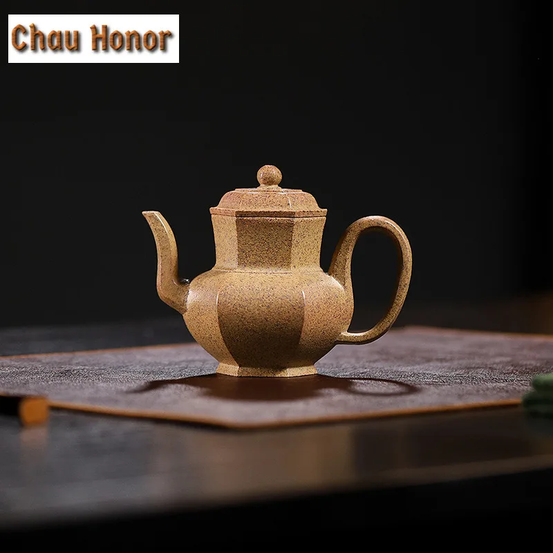 150ml High-end Yixing Purple Clay Teapots Handmade Magic Lamp Pot Raw Ore Wood-fired Mud Tea Brewing Kettle Chinese Zisha Teaset